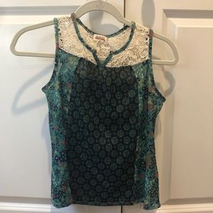 barely worn sheer floral tank✨